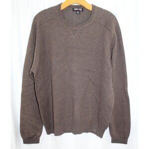 Kirkland Mens Brown Wool Cotton Blend Pullover Crew Neck Sweater XL